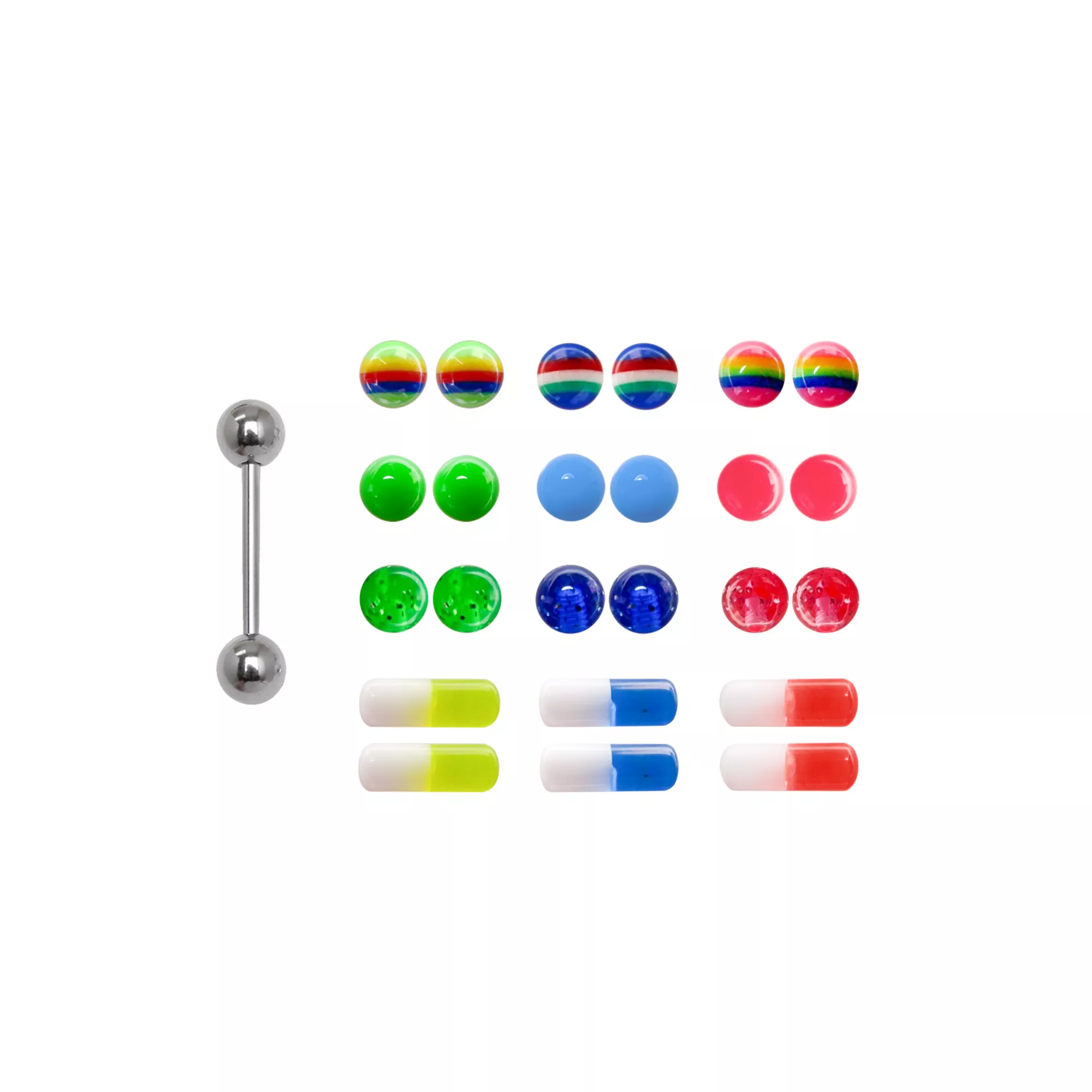 Barbell with Pill Extra Balls - 14 Gauge at Spencer's