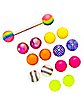 Barbell with Multi-Color Neon Extra Balls - 14 Gauge