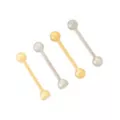 Multi-Pack CZ Goldtone and Silvertone Titanium Barbells 4 Pack - 14 Gauge at Spencer's