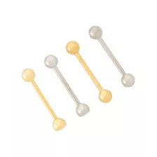 Multi-Pack CZ Goldtone and Silvertone Titanium Barbells 4 Pack - 14 Gauge at Spencer's