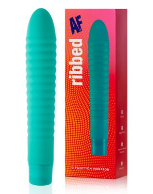 Ribbed AF 10-Function Waterproof Vibrator Green - 8 Inch - Spencer's