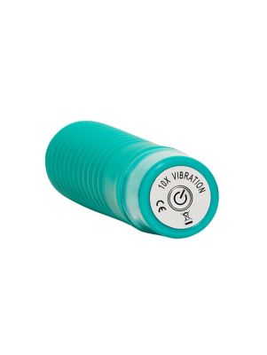 Ribbed AF 10-Function Waterproof Vibrator Green - 8 Inch