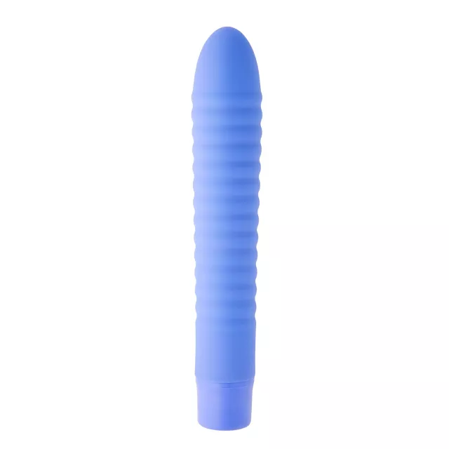 Ribbed AF 10-Function Waterproof Vibrator Purple - 8 Inch at Spencer's