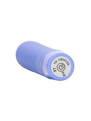 Ribbed AF 10-Function Waterproof Vibrator Purple - 8 Inch