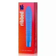 Ribbed AF 10-Function Waterproof Vibrator Purple - 8 Inch at Spencer's