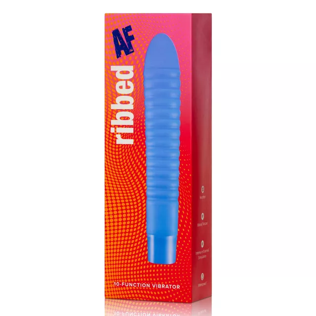 Ribbed AF 10-Function Waterproof Vibrator Purple - 8 Inch at Spencer's