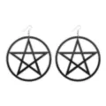 Black Pentagram Dangle Earrings at Spencer's