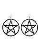 Black Pentagram Dangle Earrings