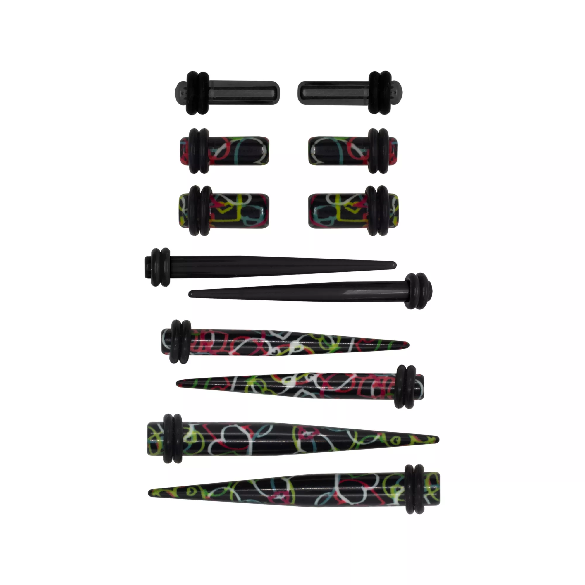 Multi-Pack Swirl Heart Plugs and Tapers - 6 Pair at Spencer's