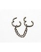 Double Hoop Chain Industrial Earrings - 14 Gauge