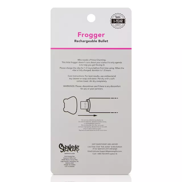 Frogger 8-Function Rechargeable Bullet Vibrator 5.3 Inch - Sexology at Spencer's