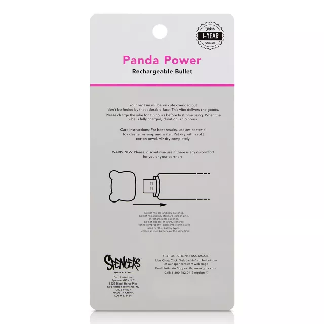 Panda Power 8-Function Rechargeable Bullet Vibrator 5.3 Inch - Sexology at Spencer's