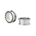 CZ Screw Fit Silvertone and Black Screw Fit Tunnels at Spencer's