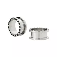 CZ Screw Fit Silvertone and Black Screw Fit Tunnels at Spencer's