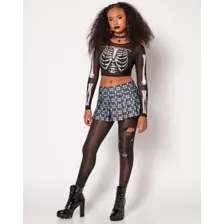 Plaid Skull Skirt at Spencer's