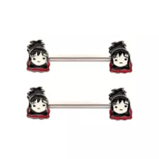 Lydia Nipple Barbells 14 Gauge - Beetlejuice at Spencer's