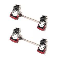 Lydia Nipple Barbells 14 Gauge - Beetlejuice at Spencer's