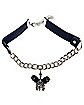 Black Moth Pendant Chain Choker Necklace