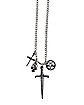 Sword Skull Pentagram Charm Necklace