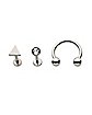 Multi-Pack CZ Triangle and Horseshoe Cartilage Earrings 3 Pack - 18 Gauge