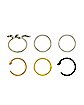 Multi-Pack CZ Assorted Hoop Nose Rings 6 Pack - 20 Gauge