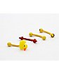 Multi-Pack Rubber Ducky Curved Barbells 4 Pack - 16 Gauge