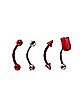 Multi-Pack CZ Red Devil Curved Barbells 4 Pack - 16 Gauge