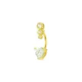 CZ Heart Goldtone Belly Ring - 14 Gauge at Spencer's