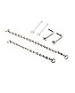 Multi-Pack Prong CZ L-Bend Nose Rings and Nose Chains 2 Pair - 18 Gauge