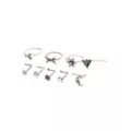 Multi-Pack CZ Moon and Star Hoops and L-Bend Nose Rings 9 Pack - 20 Gauge at Spencer's