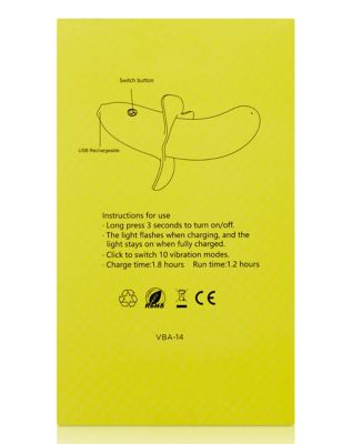 10-Function Rechargeable Banana Vibrator - 5.1 Inch