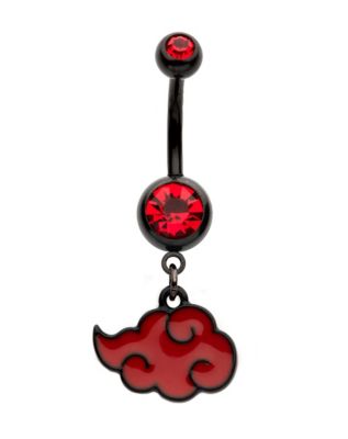 Moonstone Cosmetix, Jewelry, 4g Naruto Akatsuki Cloud Belly Ring  Custommade