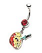 CZ Knife Jason Voorhees Mask Dangle Belly Ring 14 Gauge - Friday the 13th