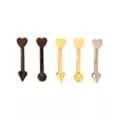 Multi-Pack Titanium Black Goldtone and Silvertone Curved Barbells 5 Pack - 16 Gauge at Spencer's