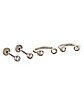 Multi-Pack Round CZ Titanium Horseshoes and Labret Lip Rings 4 Pack - 16 Gauge