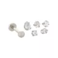 Labret Lip Ring with Extra CZ Balls - 16 Gauge at Spencer's