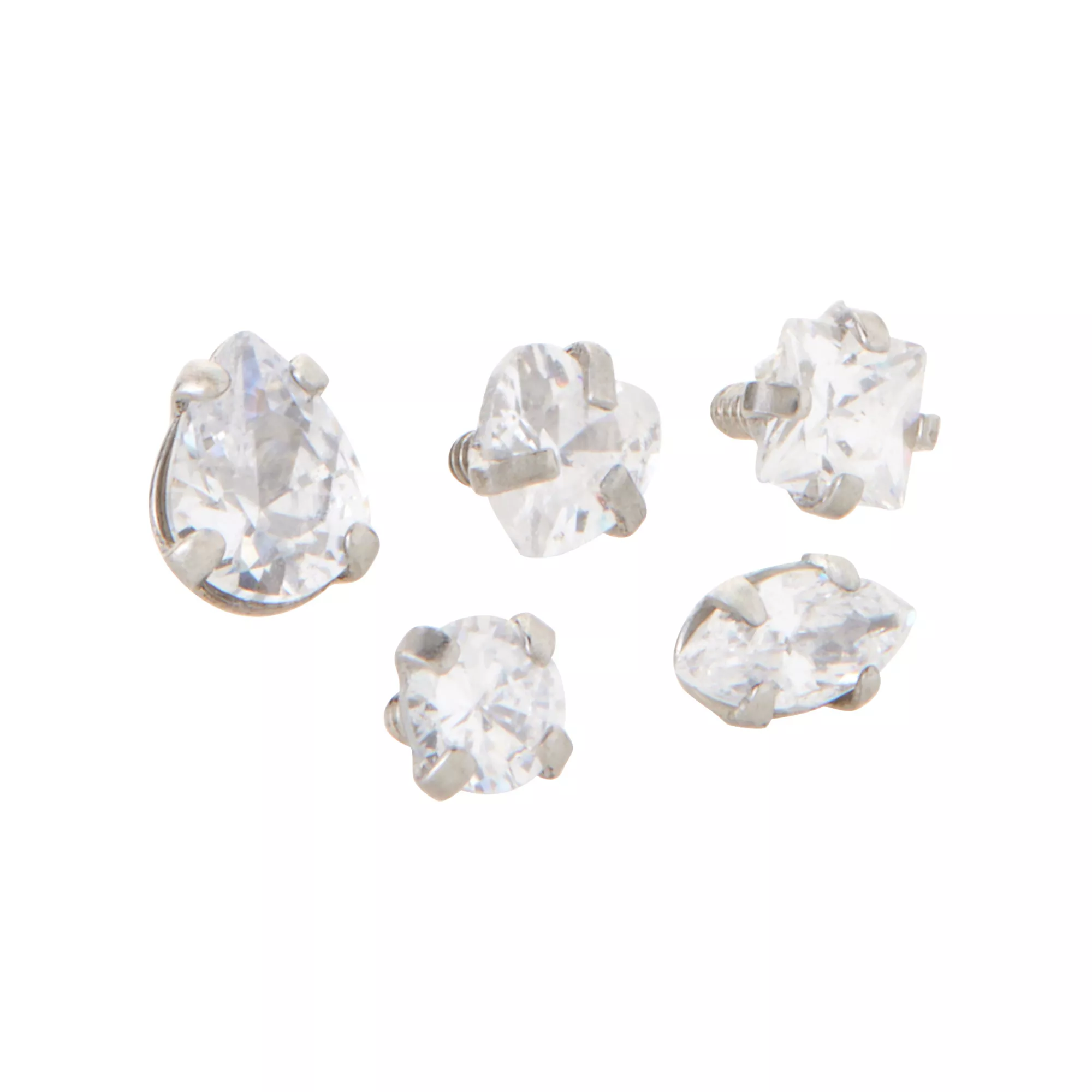 Labret Lip Ring with Extra CZ Balls - 16 Gauge at Spencer's