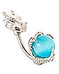Blue Stone Dragon Claw Belly Ring - 14 Gauge