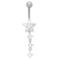 CZ Star Dangle Titanium Belly Ring - 14 Gauge at Spencer's