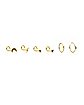 Multi-Pack CZ Moon and Bolt Screw Nose Rings and Hoop Nose Rings 6 Pack - 20 Gauge