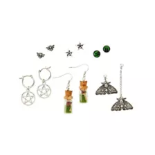 Multi-Pack Pentagram Moth and Jar Stud and Dangle Earrings - 6 Pair at Spencer's
