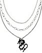 Triple Row Lucite Dragon Chain Necklace