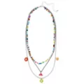 Layered Seeds Beads and Mushroom Charm Necklace at Spencer's