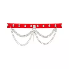 Double Chain Spiked Red Choker Necklace at Spencer's