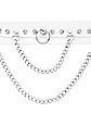 White Studded Double Chain Collar Choker Necklace