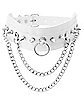 White Studded Double Chain Collar Choker Necklace