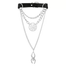 Triple Chain Spider and Web Choker Necklace at Spencer's