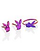 Multi-Pack Purple Playboy Bunny Nose Rings 3 Pack - 20 Gauge