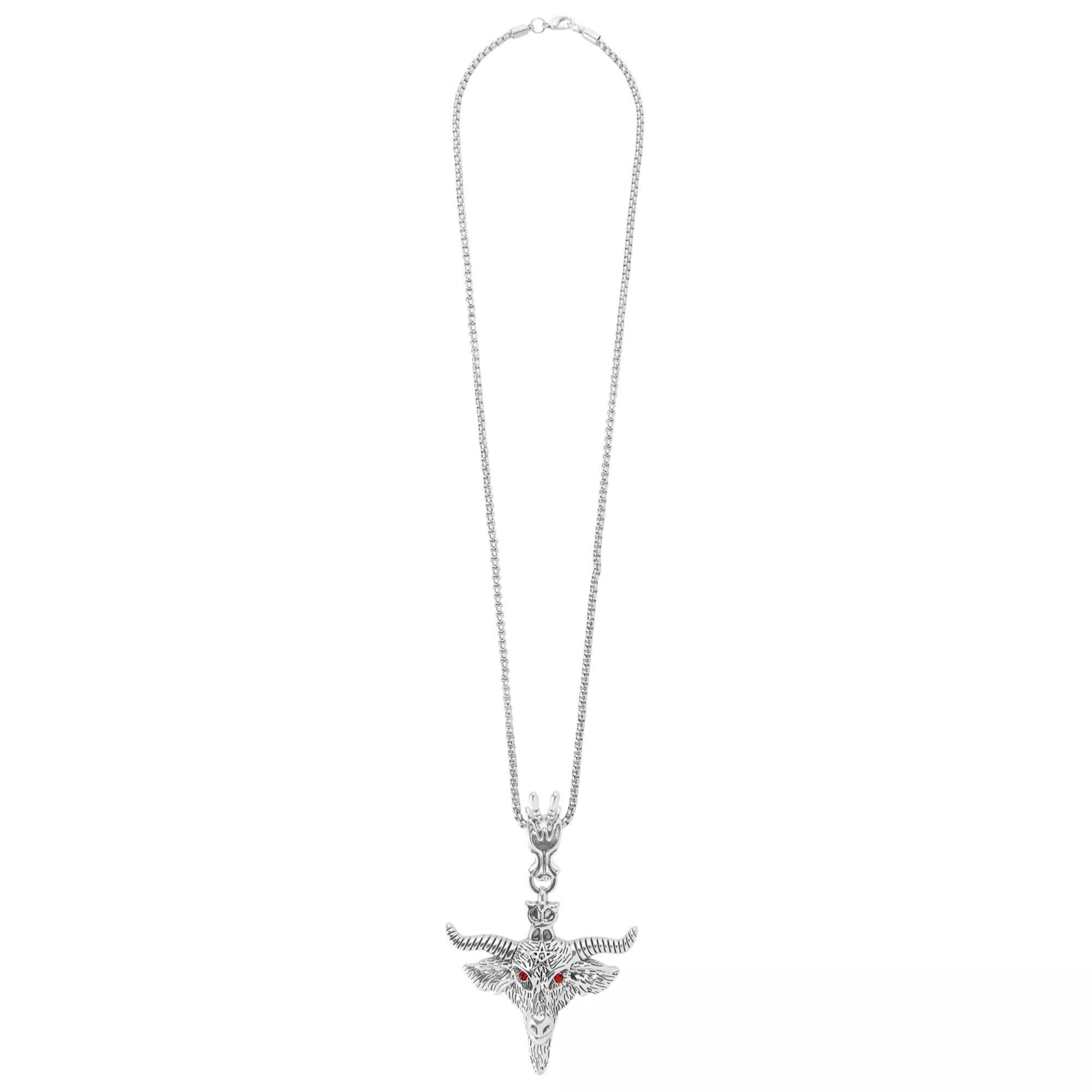 Red CZ Baphomet Pendant Chain Necklace at Spencer's