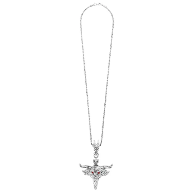 Red CZ Baphomet Pendant Chain Necklace at Spencer's